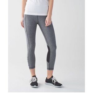 Lululemon Sz. 4 Heathered Black Speed Crop Legging